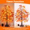 Battery Operated Lighted Tabletop Artificial Tree with Pumpkin Acorn Maple Fall(Style 3)